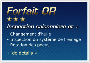 Forfait OR, inspection siasonnière et +